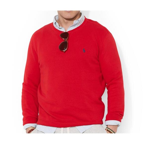 NEW RALPH LAUREN the fleece sweatshirt in sunrise red